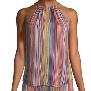 Trina Turk Amirah Daybreak Stripe-Knit Halter Top